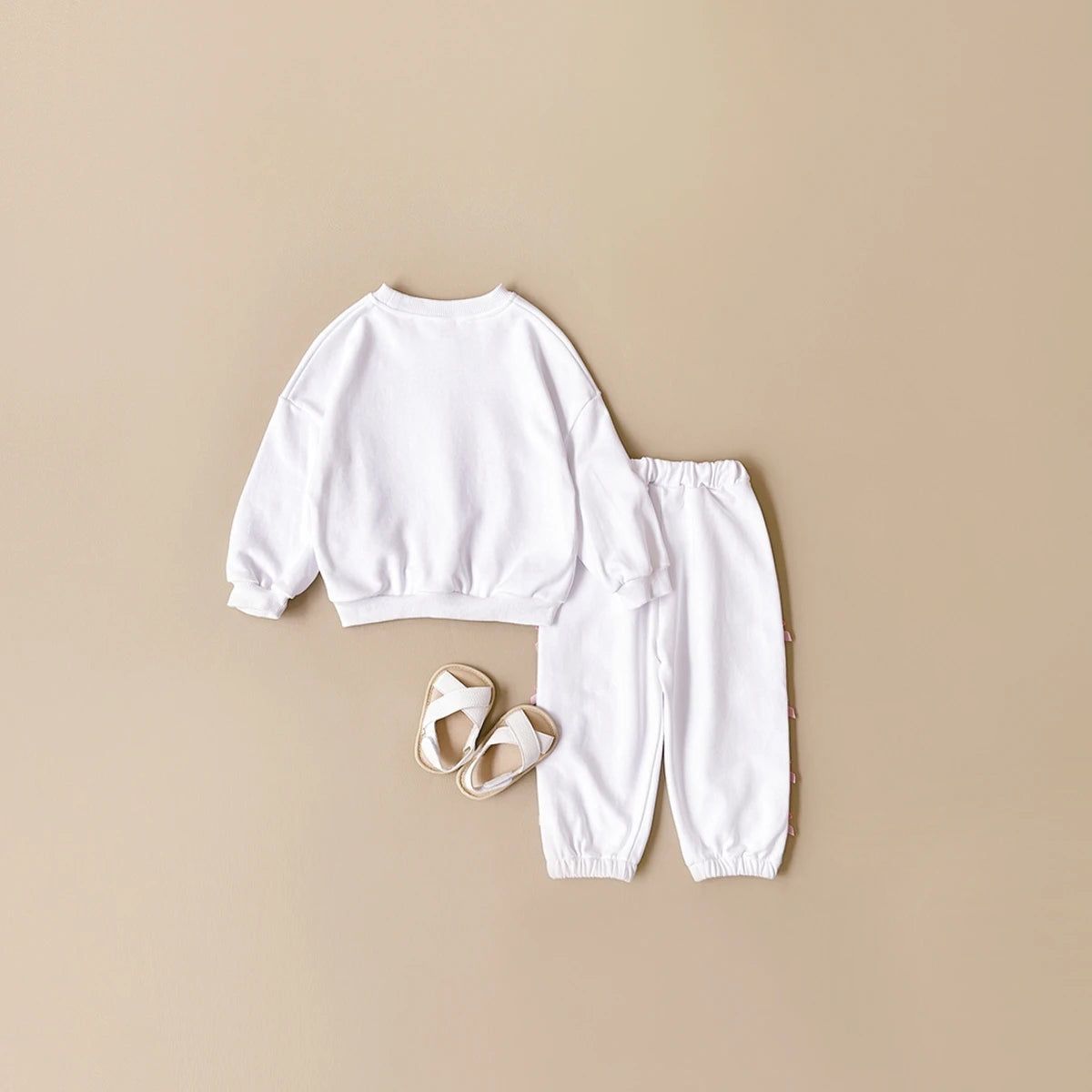 Baby Girl Love Print Sweatshirt & Bow Pants 2-Piece Set