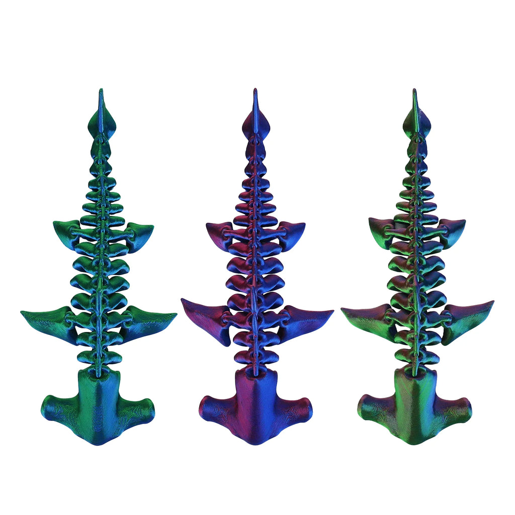3D Printed Hammerhead Shark Toy | Fully Articulated Movable Joints | Desk Ornament | 3 Colors