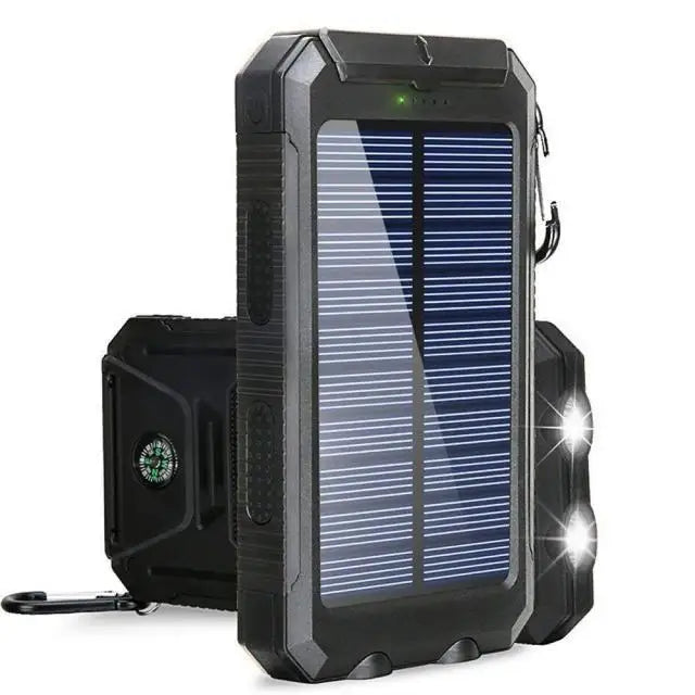 Solar Power Bank with LED Light – 20W Fast Charging, Dual USB & USB-C, Up to 80000mAh