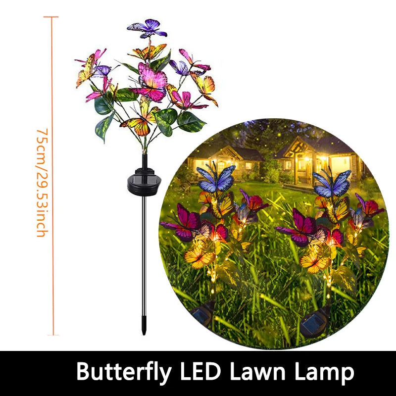 Solar Butterfly & Sunflower Lawn Lamp | Outdoor Garden Solar Light