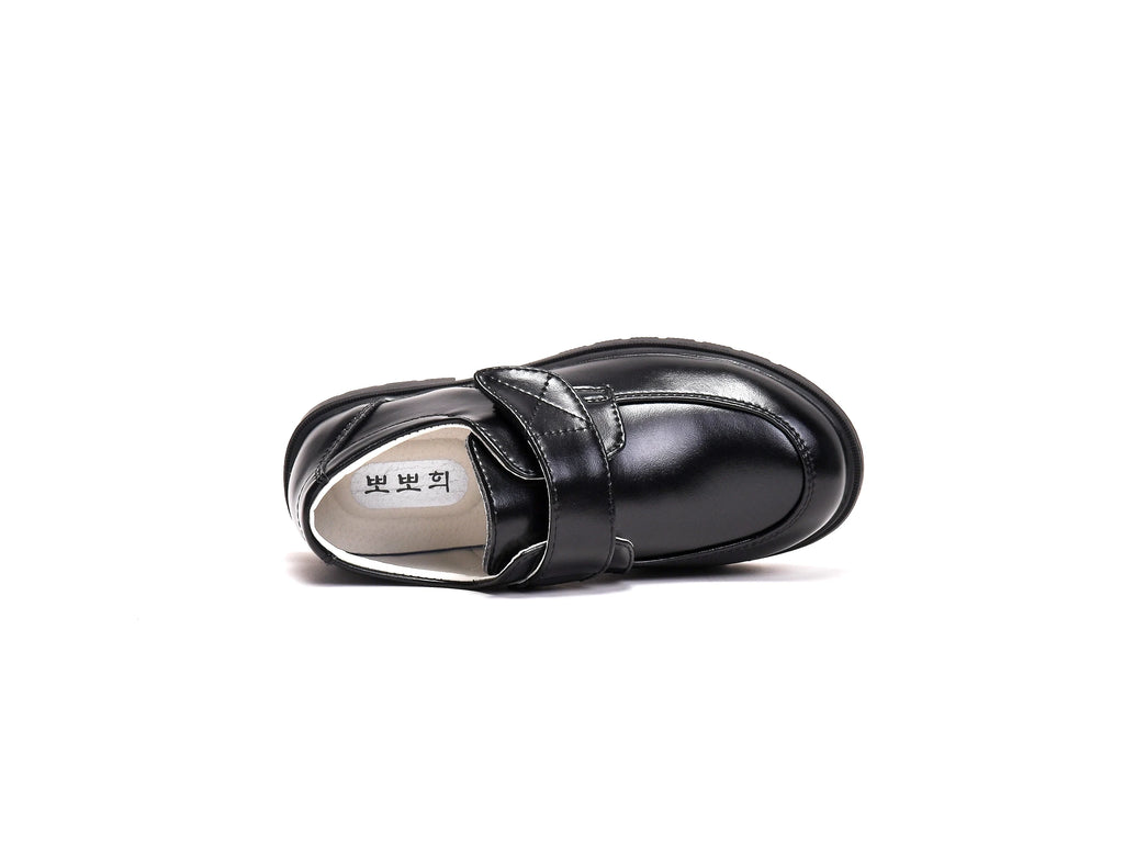 Kids' Black PU Leather School Shoes