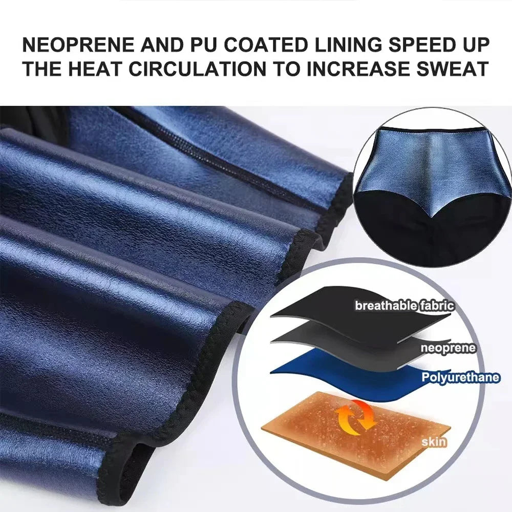 Women Waist Trainer Sauna Pants for Weight loss Fat burning High Waist Body Shaper Sweat Pants