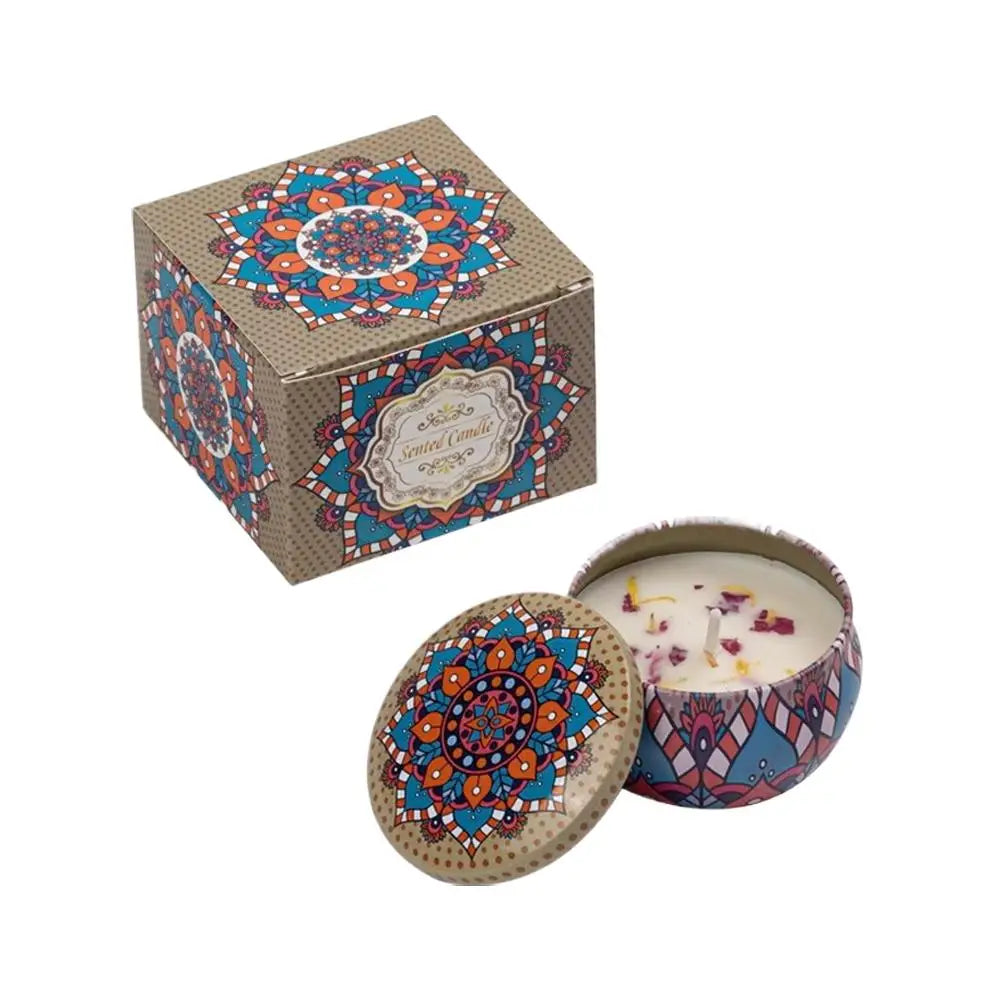 Vintage Floral Soy Wax Scented Candle Jar | 8 Fragrances – Lavender, Rose & More
