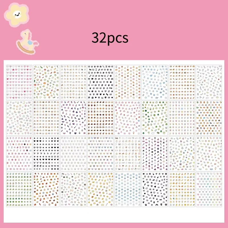 Cute Cartoon PET Stickers | 32-Pack Animal & Fruit Label Stickers | Journal, Gift Tags & DIY Crafts