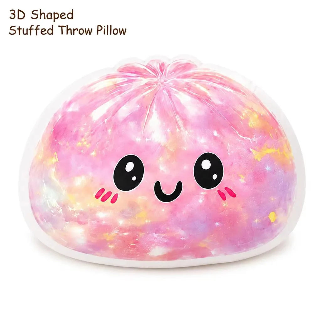 Dumpling Bao Kawaii Flower Food Shaped Pillow Cushion Irregular Stuffed Throw Pillow Home Decor Gift Bedroom Sofa Decorative