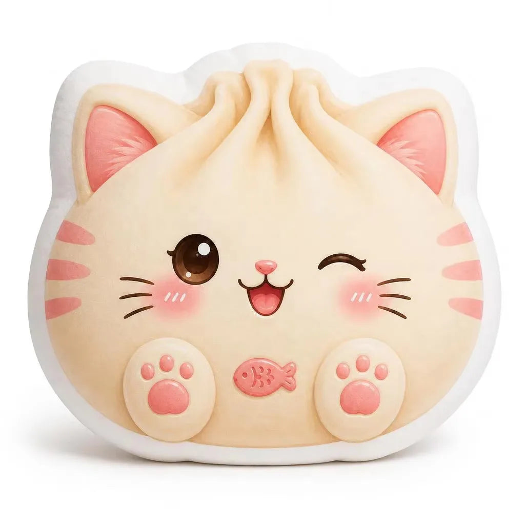 Dumpling Bao Kawaii Flower Food Shaped Pillow Cushion Irregular Stuffed Throw Pillow Home Decor Gift Bedroom Sofa Decorative