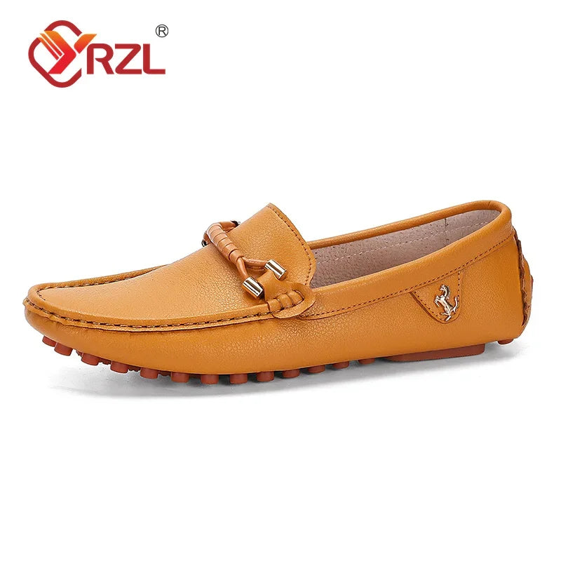 YRZL Loafers for Men 2024 New Handmade Moccasins Men Flats Casual Leather Shoes Luxury Comfy Mens Loafers Size 48 Shoes for Men