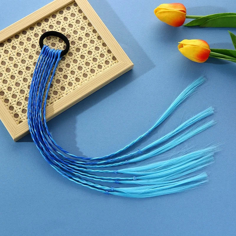 Korean Fashion Kids Wig Braids Girls Dirty Braid Hair Rope Children Gradient Barrettes Headwear Baby Kids Hair Accessories