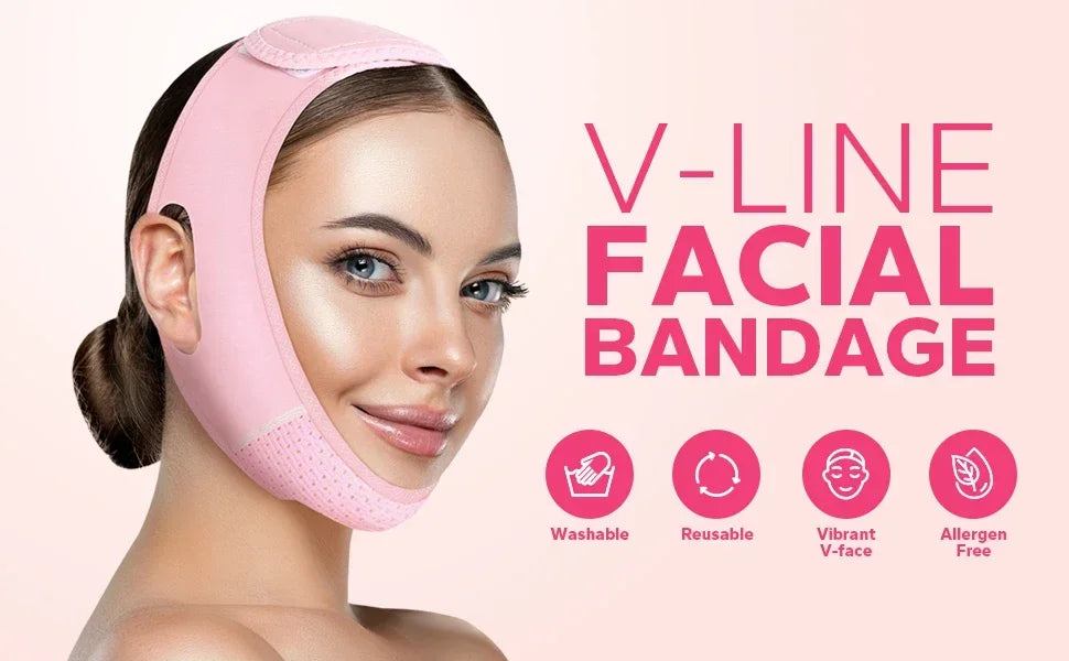 Reusable V Shaped Facial Strap Comfort Skin Care Belt Home Daily Face Support Beauty Accessory