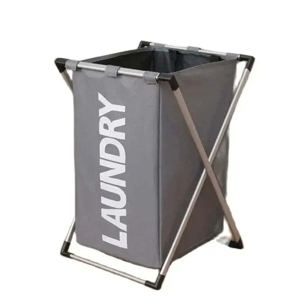 Foldable Laundry Basket with Aluminum Bracket – Large Capacity, Waterproof Oxford, 1 or 3 Grid