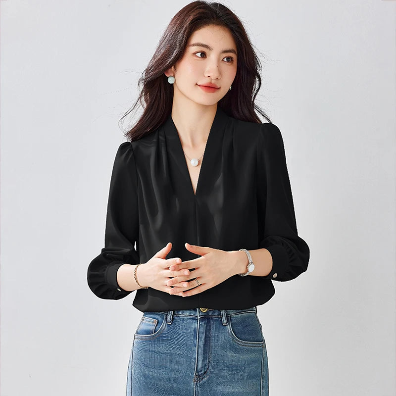 Women's Satin Office Blouse
