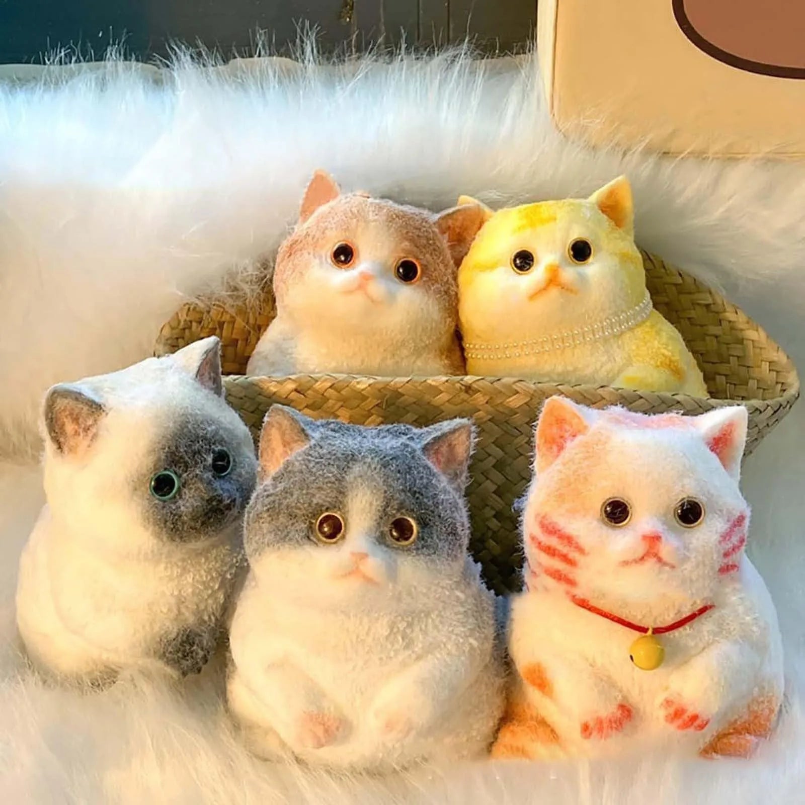 Simulated Fat Cat Stress Relief Pinch Toy Handmade Mini Cute Animal Desktop Ornaments Slow Rebound Squeeze Relaxation Toy