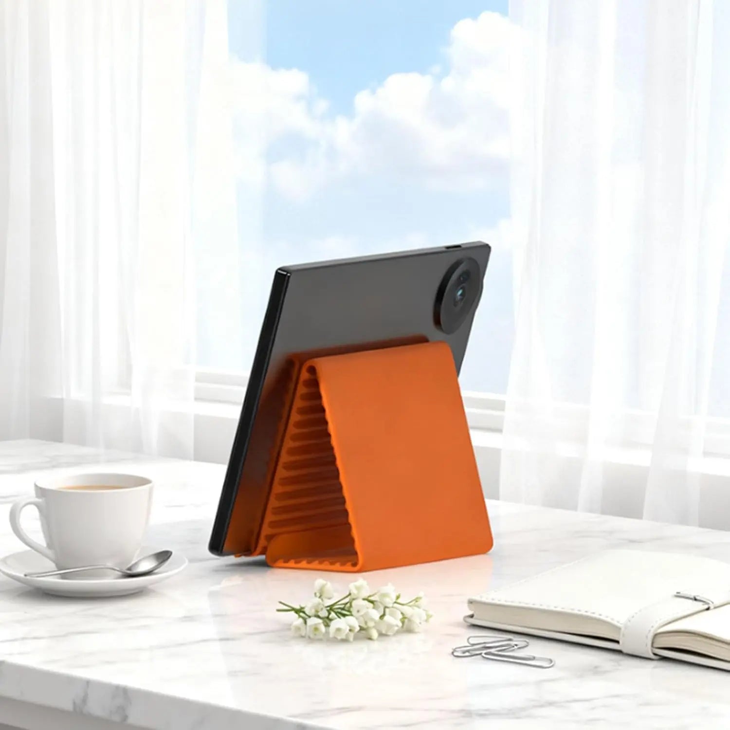 Portable Foldable Silicone Phone Holder, Bendable Freely into Any Shape, Multi-Angle Adjustable Stand for Mobile Phone Devices