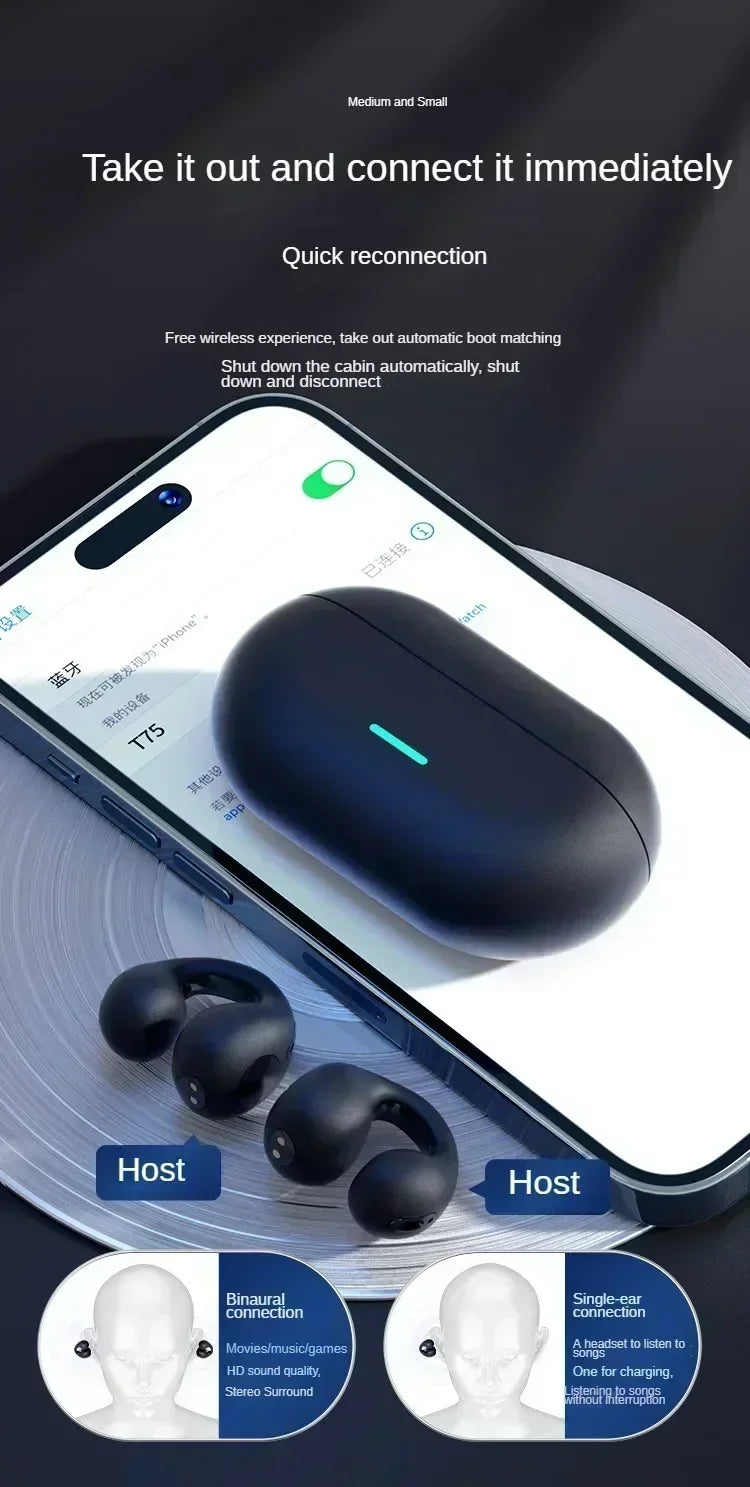 T75 TWS Wireless Earbuds - Bluetooth Sport Earphones