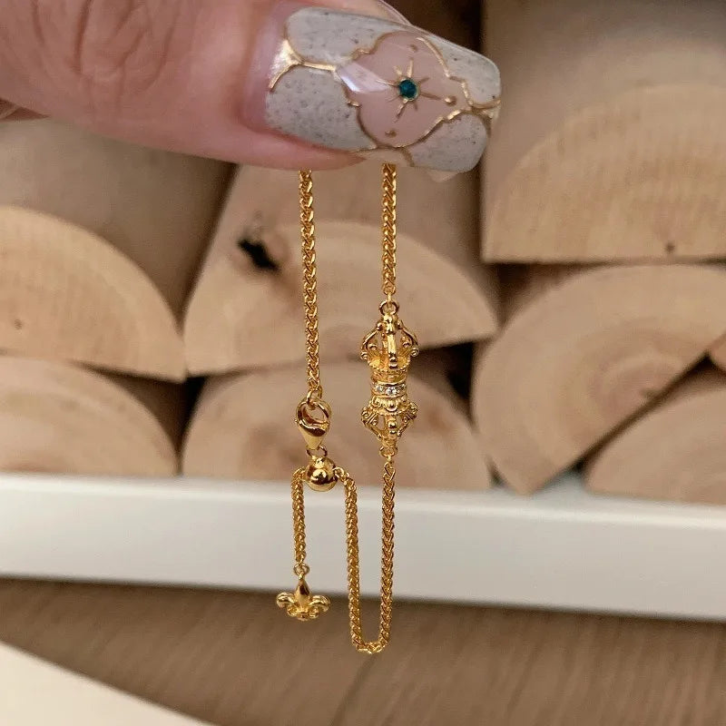 Light luxury high-end geometric bracelets for women inlaid diamonds exquisite chain bracelet fashion retro party jewelry gift