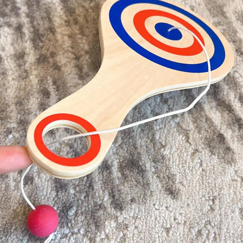 Wooden Paddle Ball With String And Ball Fun Set for HandEye Coordination Development Portable Elastic Design Family Party Play