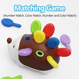 Montessori Sensory Hedgehog Toy | Fine Motor Skills Educational Travel Toy for Ages 1-4