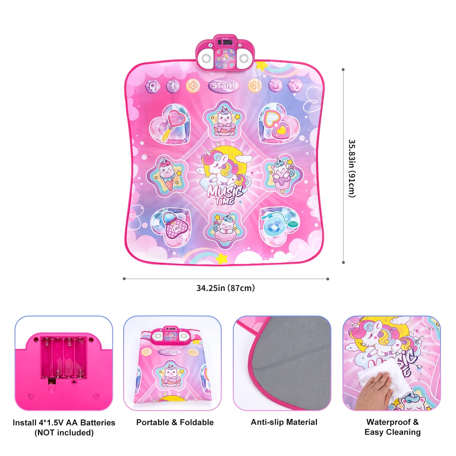 Kids Electronic Dance Mat – Musical Floor Blanket with 9 Levels