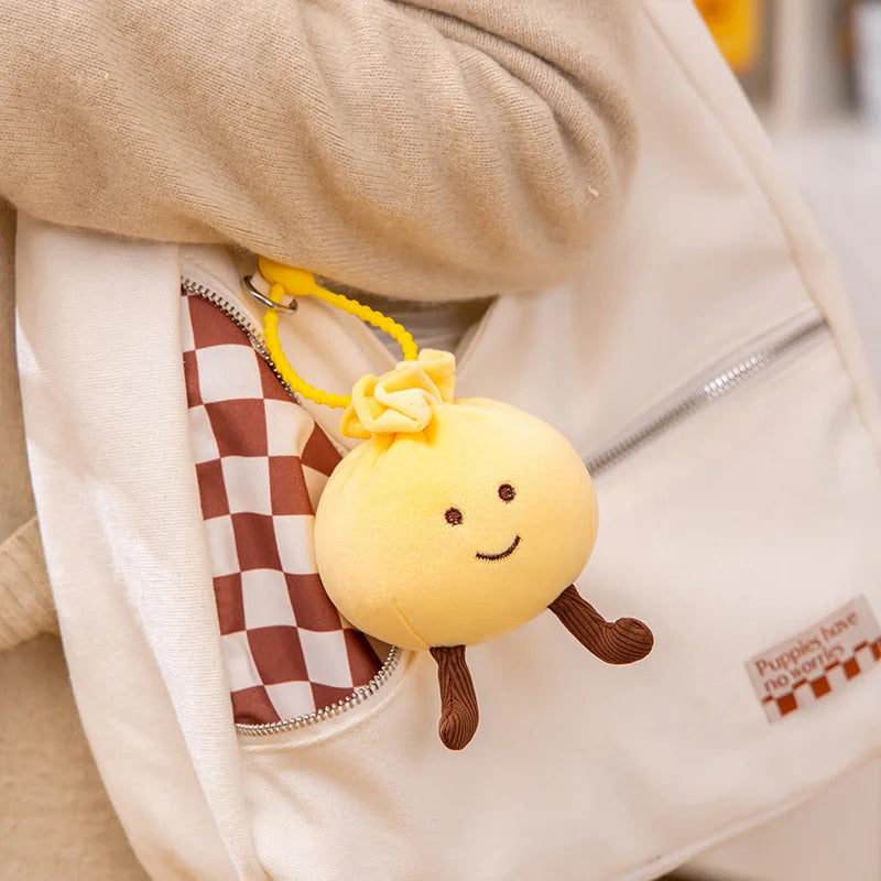 New Steamed Stuffed Bun Dumpling Pendant Imitation Food Cartoon Soft Plush Cotton Toys Stuffed Chinese Food Doll Bag Decoration