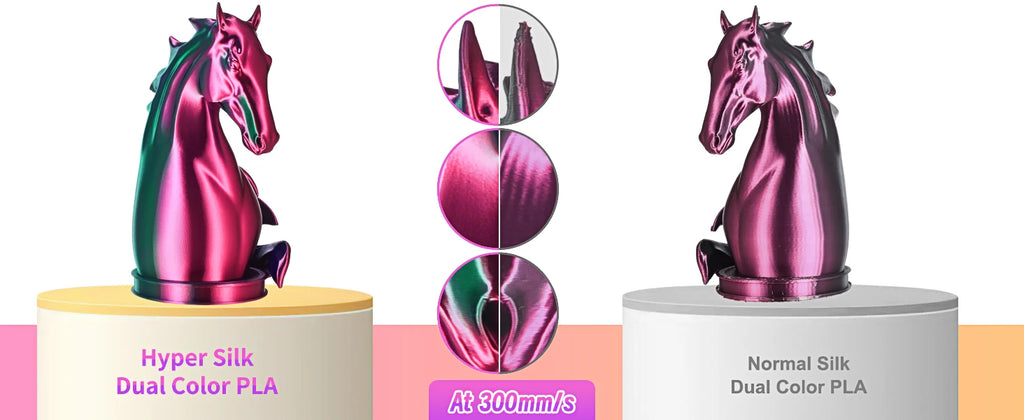 ERYONE 1KG Silk Dual Color PLA Series 3D Printer Filament 1.75mm, Dual-Color Coextrusion Silky Shiny Finish, 1kg Spool