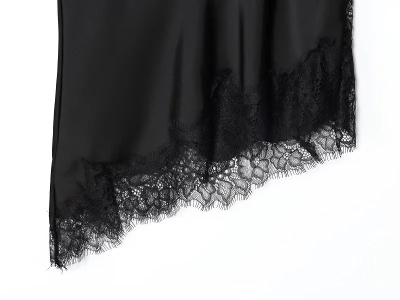 Women's Lace Asymmetric Backless Camisole Top