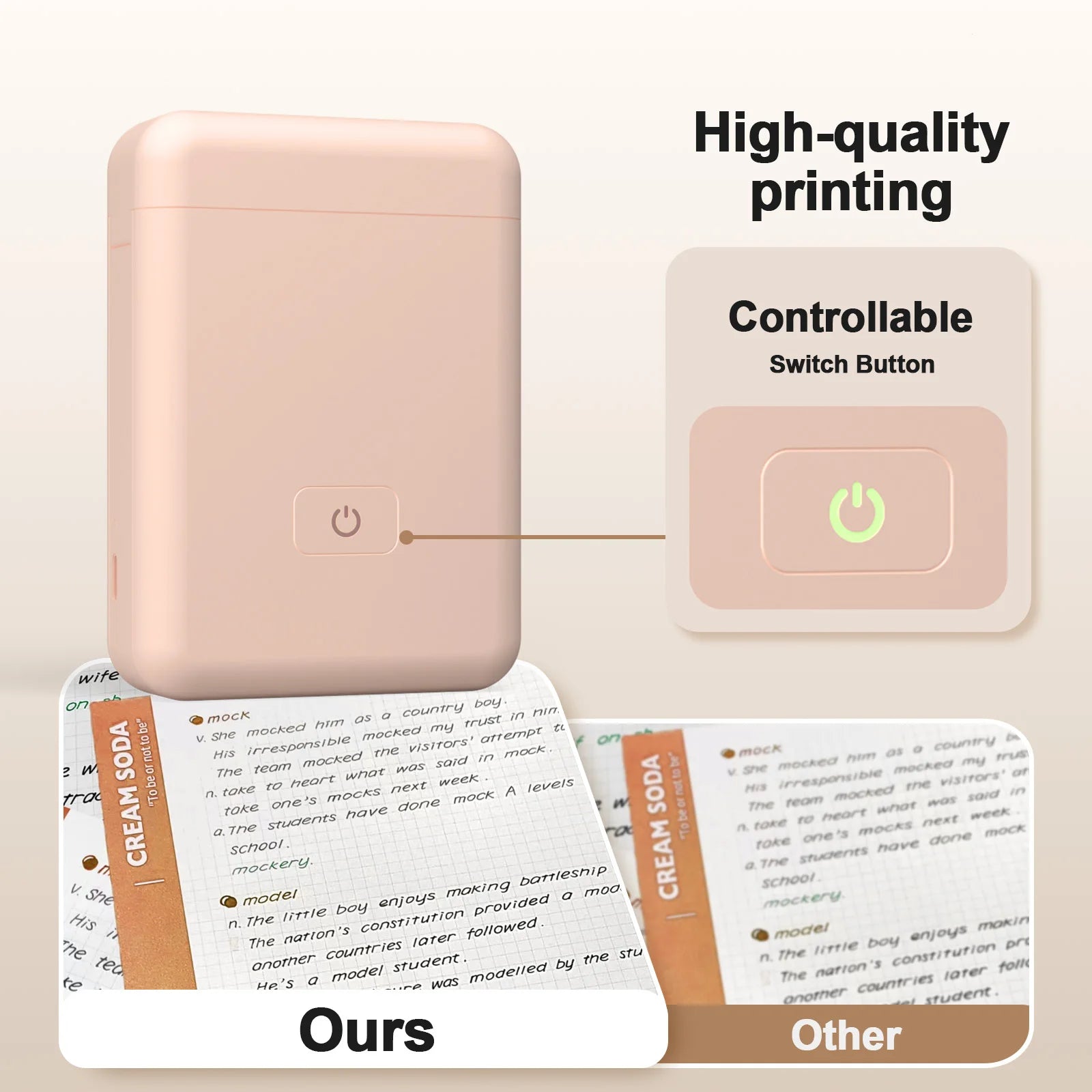 Label Maker Machine with Tape Portable Printer Mini Thermal Printers Self-adhesive Sticker for School Home Office Organization