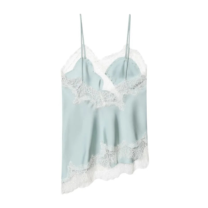 Women's Lace Asymmetric Backless Camisole Top