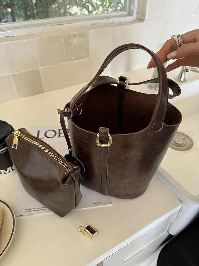 Women Bags Handbags Bucket Bag Shoulder Bag Crossbody Bag Fashion Bucket Tote Bag Leather Luxury Desginer Big Lady Hand Bags