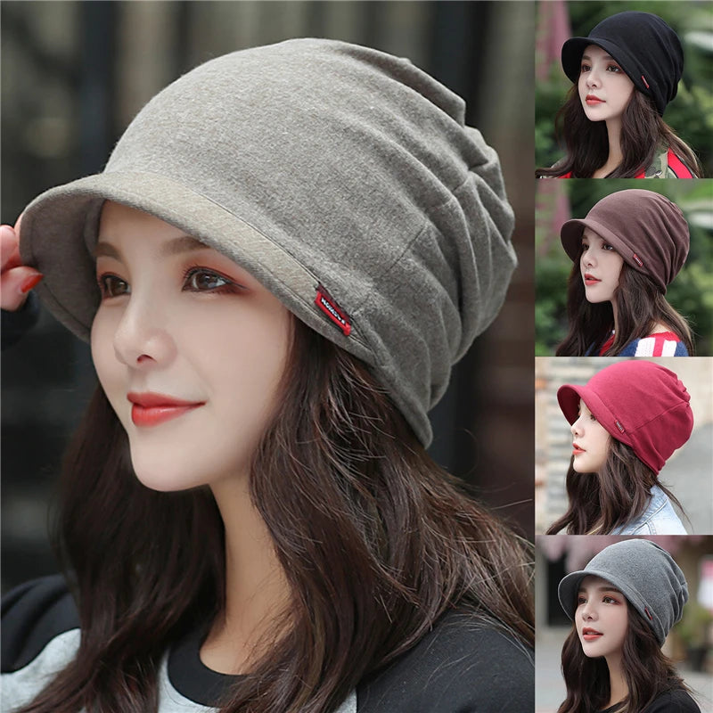 Ladies's Knitted Head Cap Ladies Fashion Windproof Warm Thicken Hats Simple Solid Color Hat For WomenNew Autumn Winter Hat