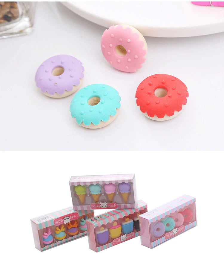 Kawaii Lollipop Sweety Ice Cream Student Stationery School Office Supplies Children Erasers For Kids Pencil Eraser