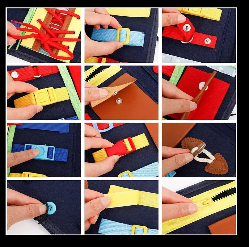 Montessori Busy Board for Toddlers | Sensory Learning & Fine Motor Skills Toy