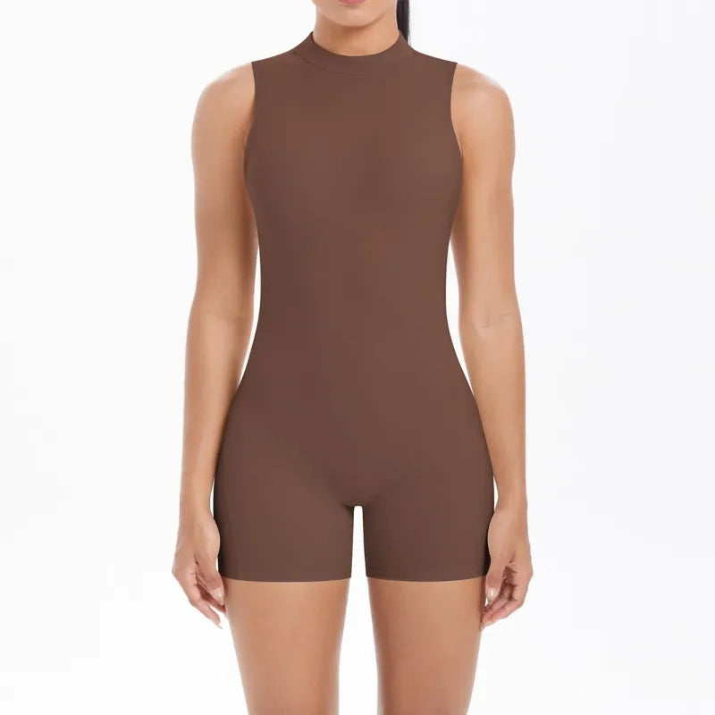 Women's Open Back Vest Romper - Sports & Yoga Onesie