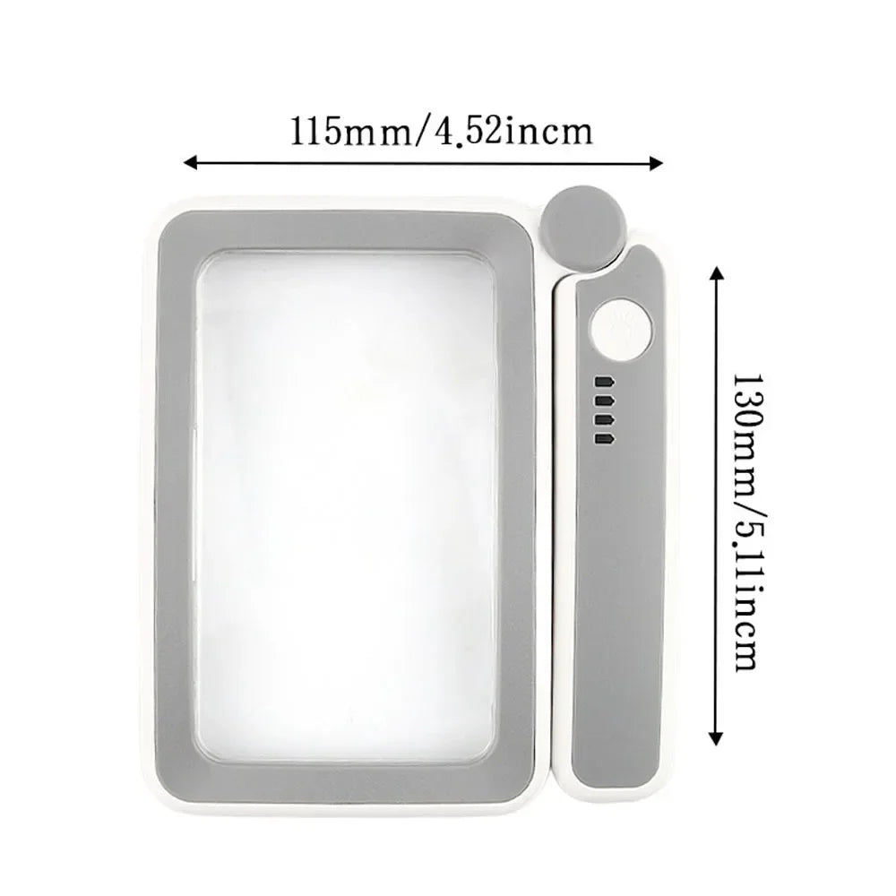 4X Large Magnifying Glass with LED Lights USB Loupe Rechargeable Magnifier Handheld Reading Magnifying Lamp With LED Lighting