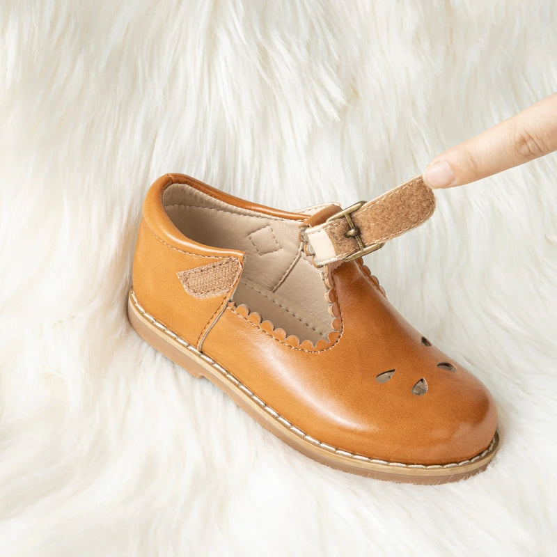 Girls' Hollow-Out PU Leather School Uniform Shoes