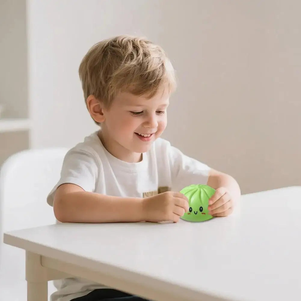 Stress Relief Squeeze Toy-Simulated Dumpling&Baozi,Reusable Low Rebound Sensory Dough Ball For Relieve Anxiety&Release Emotions