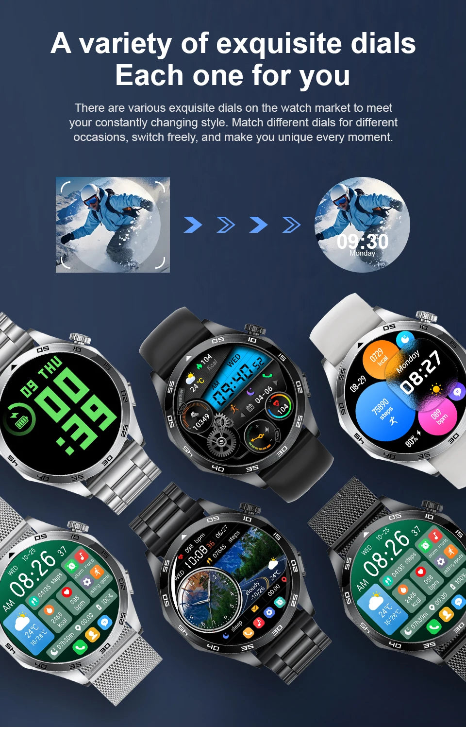 2026 Men New Smartwatch Bluetooth Call Waterproof Sports Fitness Smart Watches ECG Heart Rate Monitoring Health Smart Bracelets
