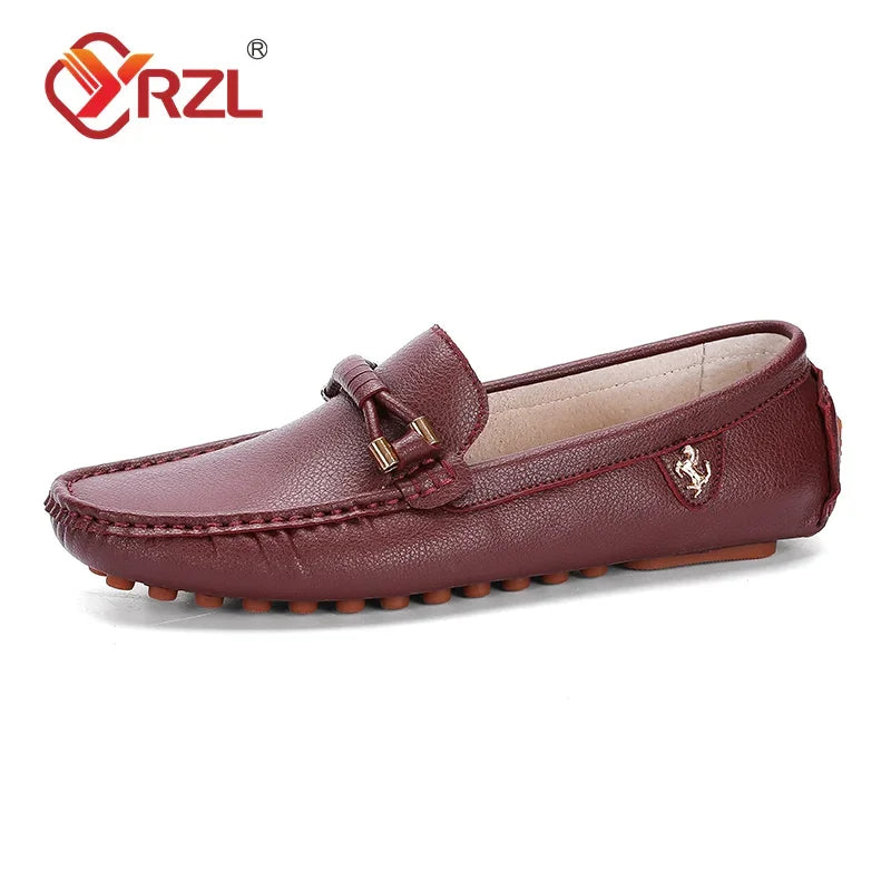 YRZL Loafers for Men 2024 New Handmade Moccasins Men Flats Casual Leather Shoes Luxury Comfy Mens Loafers Size 48 Shoes for Men
