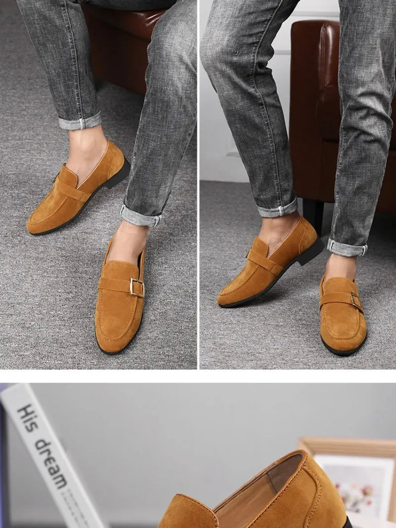 2026 Men's Dress Shoes Britain Casual Shoes High End Designer Suede Loafers for Man Luxury Banquet Wedding Shoes Zapatos Hombre