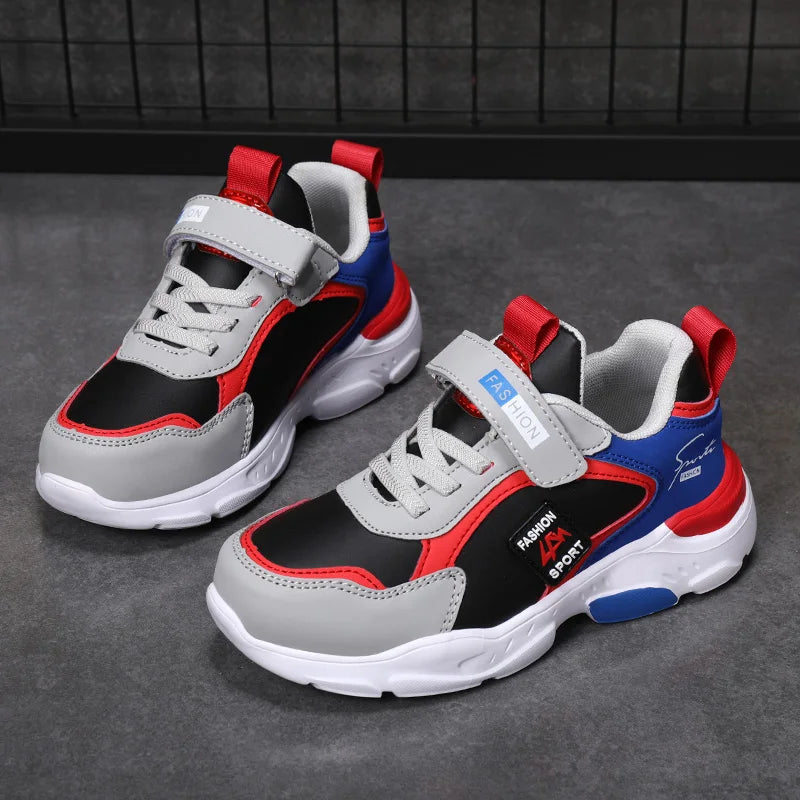 Boys' PU Leather Breathable Sport Sneakers