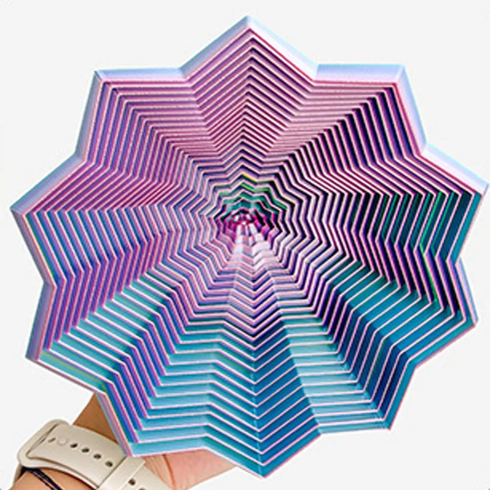 3D Visual Illusion Fidget Star | Sensory Stress Relief Spiral Ornament