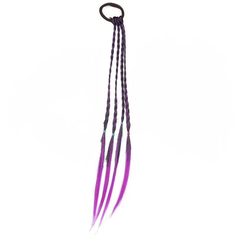 Korean Fashion Kids Wig Braids Girls Dirty Braid Hair Rope Children Gradient Barrettes Headwear Baby Kids Hair Accessories