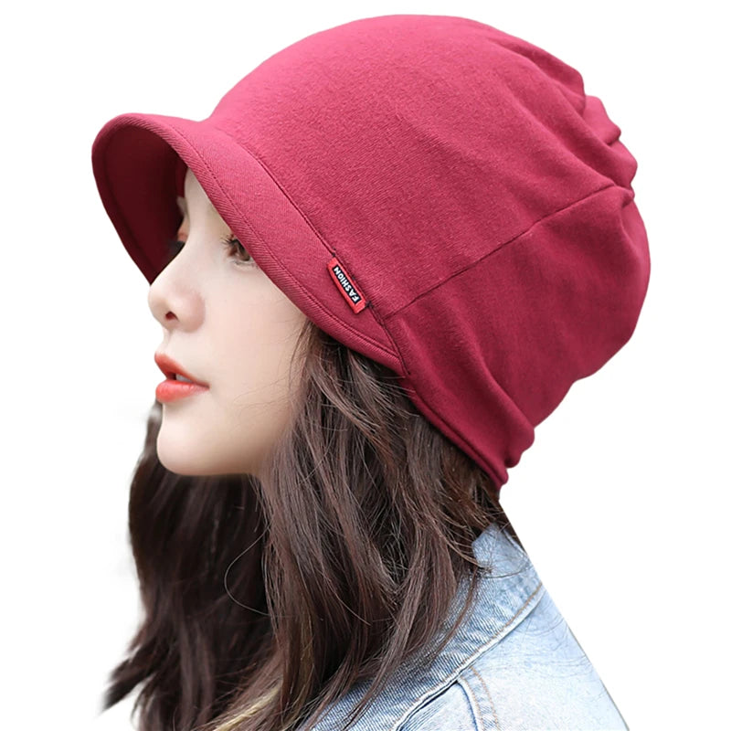 Ladies's Knitted Head Cap Ladies Fashion Windproof Warm Thicken Hats Simple Solid Color Hat For WomenNew Autumn Winter Hat