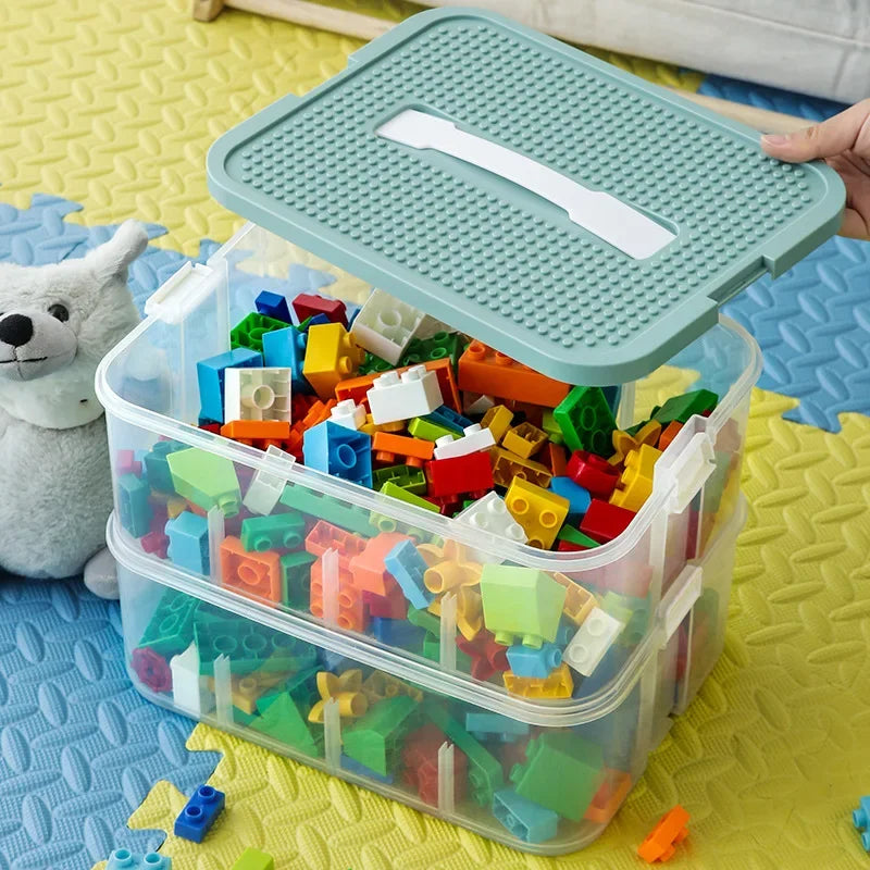 Lego Storage Box Building Block Organizer Particle Toy Jigsaw Puzzle Container Partition Lego Storage Bin Children Toy Organizer