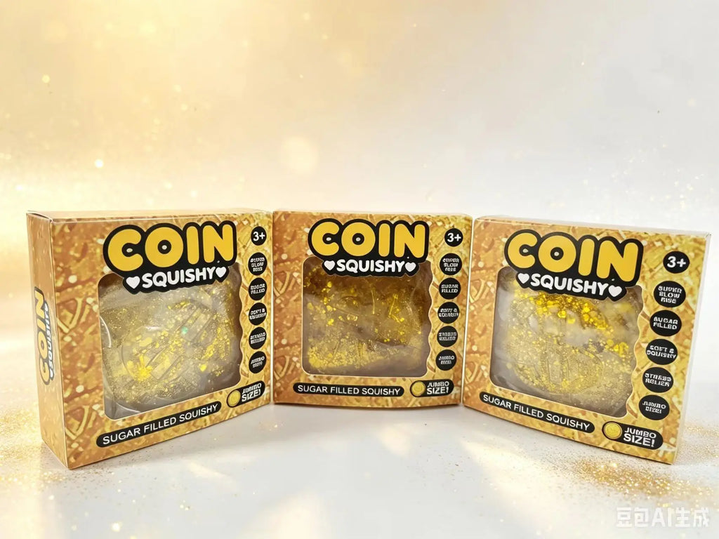 Gold Glitter Coin Squishy Toy