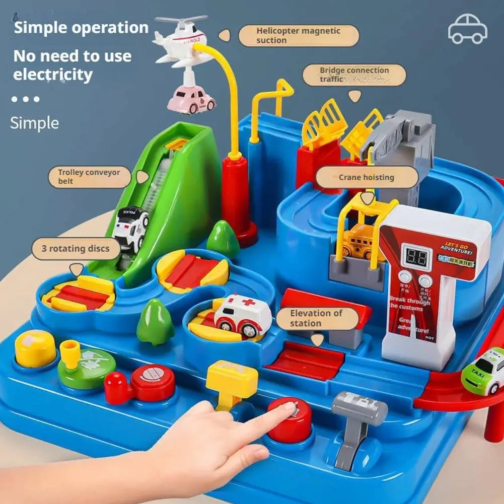 Electric Track Parking Building Car Toy Racing Rail Car Train Track Toy for Children Gifts Adventure Toys Brain Table Game