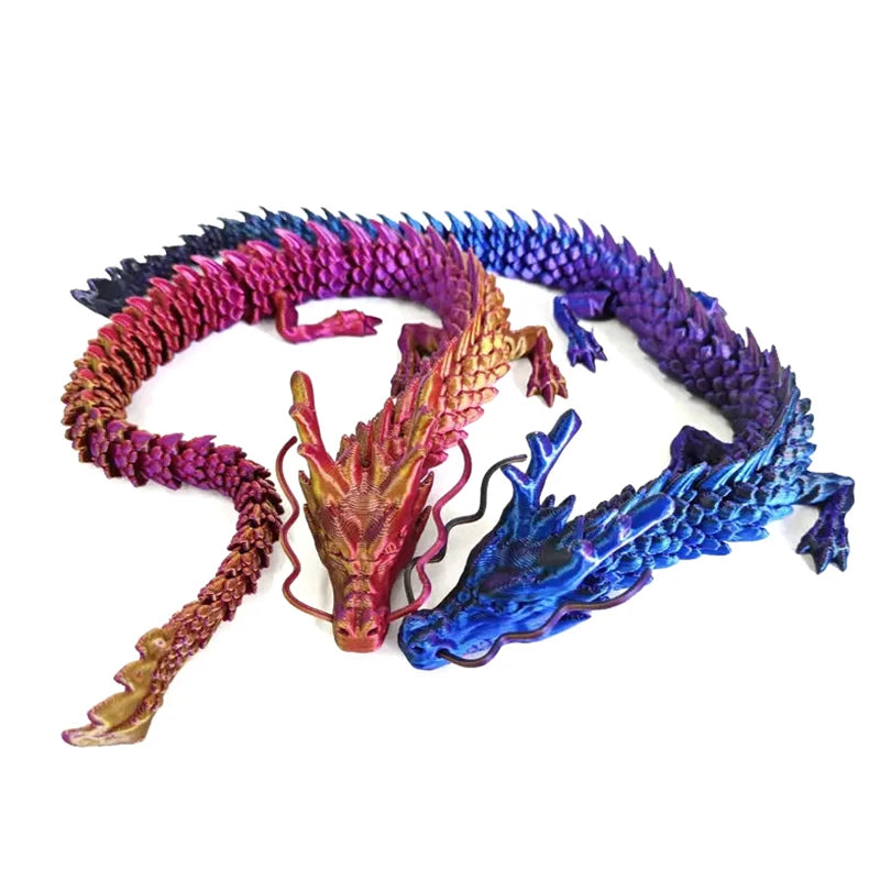3D Printed Chinese Dragon Figurine - Movable Joints Collectible