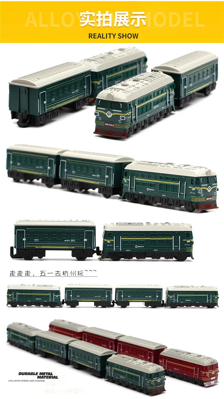 1:60 Retro train model Alloy Car Diecasts Metal Toy Model with Pull Back Function Vehicles for Child Gifts