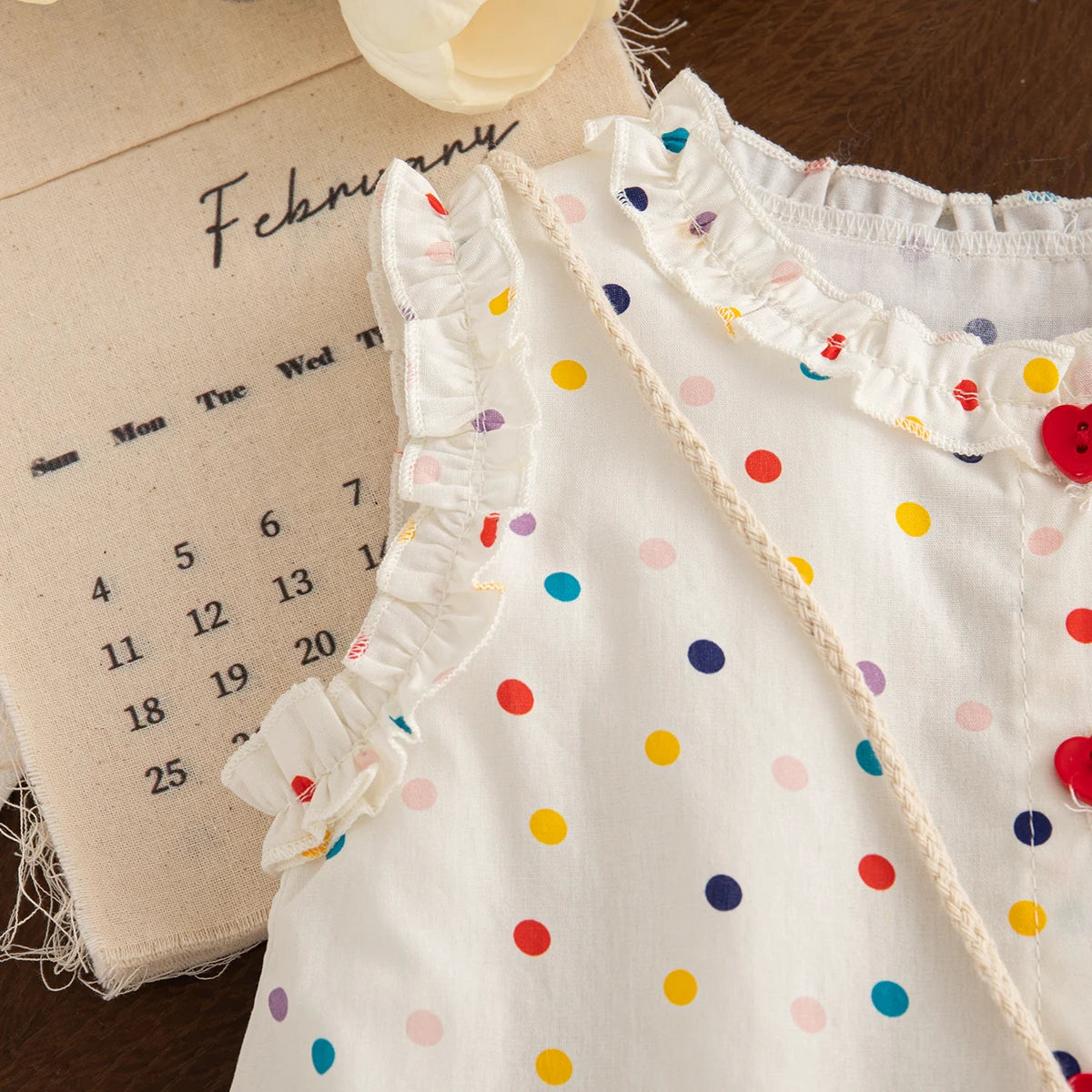 Toddler Girls Polka Dot Bow Sleeveless Summer Dress