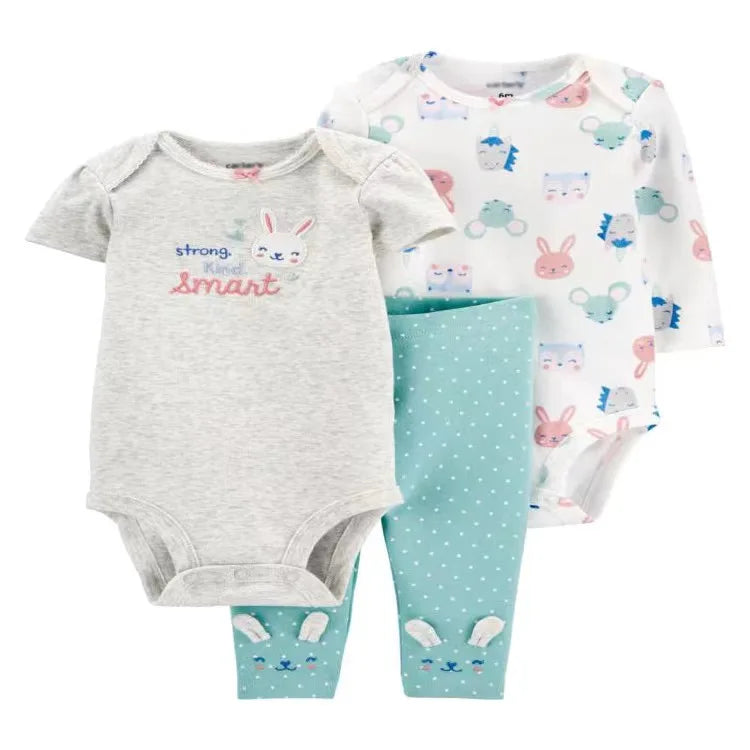 2025 Baby Girls Clothes Autumn Spring Newborn Infant Outfit Cotton Bodysuit Top And Bottom Pants Kids Toddler Clothing Set 6-24M