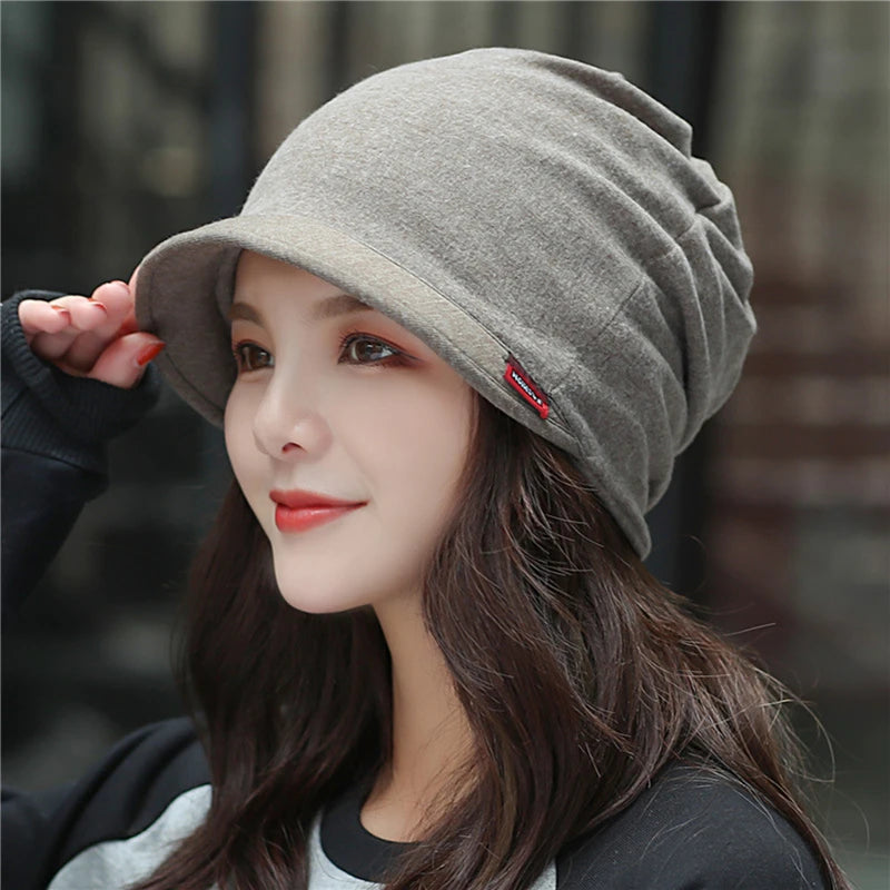 Ladies's Knitted Head Cap Ladies Fashion Windproof Warm Thicken Hats Simple Solid Color Hat For WomenNew Autumn Winter Hat